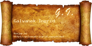 Galvanek Ingrid névjegykártya